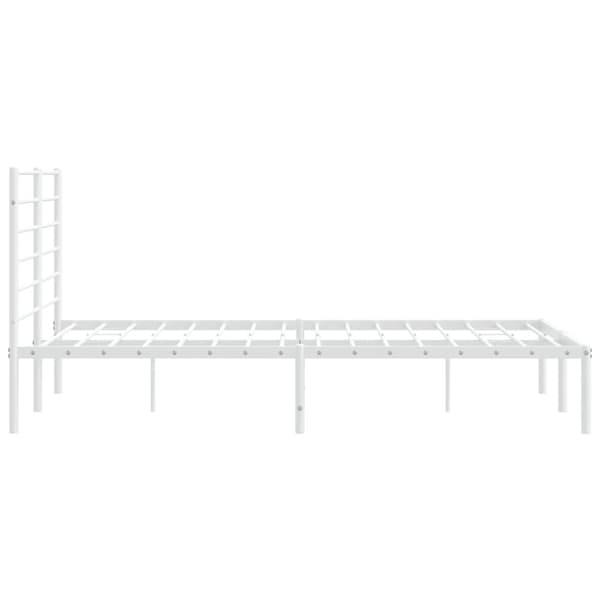 The Living Store sengeramme med sengegavl 160x200 cm metal hvid - Senge & sengeramme