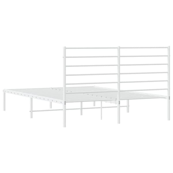 The Living Store sengeramme med sengegavl 160x200 cm metal hvid - Senge & sengeramme