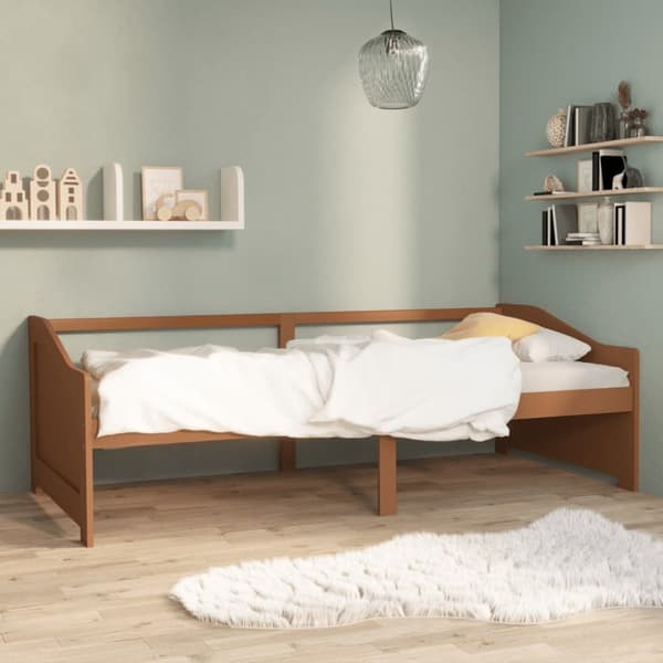 The Living Store Dagbädd 3-sits honungsbrun massiv furu 90x200 cm -  Sängar & sängramar
