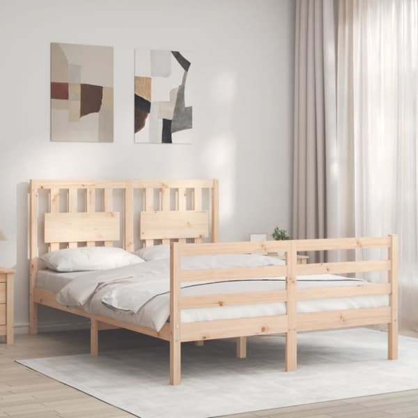 The Living Store sengeramme med sengegavl Small Double massivt træ -  Senge & sengeramme