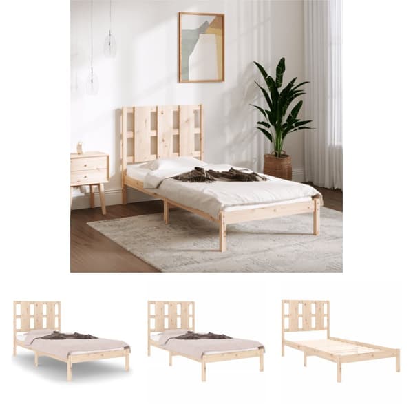 The Living Store sengeramme 90x200 cm massivt fyrretræ -  Senge & sengeramme