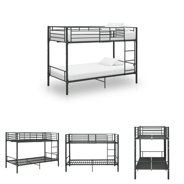 The Living Store Våningssäng svart metall 90x200 cm -  Sängar & sängramar