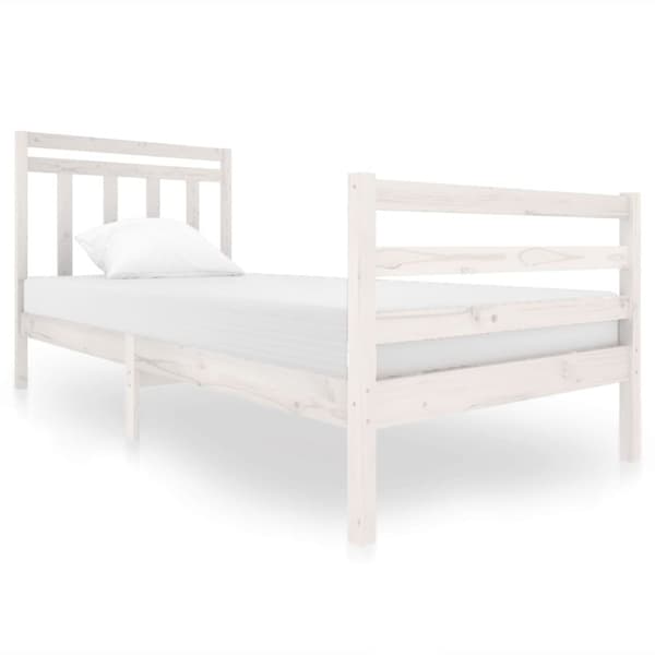 The Living Store sengeramme 90x200 cm massivt træ hvid -  Senge & sengeramme