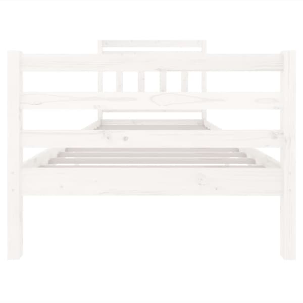 The Living Store sengeramme 90x200 cm massivt træ hvid -  Senge & sengeramme