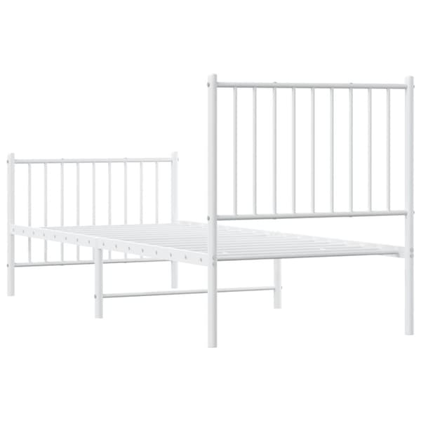The Living Store sengeramme med sengegavl og fodgærde 80x200 cm metal hvid -  Senge & sengeramme