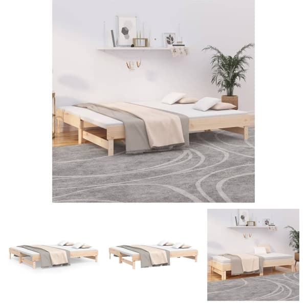 The Living Store daybed med udtræk 2x(90x200) cm massivt fyrretræ - Senge & sengeramme