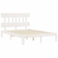 Miniatyrbillede 6 af 11: The Living Store sengeramme med sengegavl 140x200 cm massivt træ hvid -  Senge & sengeramme