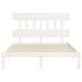 Miniatyrbillede 7 af 11: The Living Store sengeramme med sengegavl 140x200 cm massivt træ hvid -  Senge & sengeramme