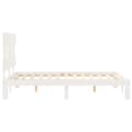 Miniatyrbillede 8 af 11: The Living Store sengeramme med sengegavl 140x200 cm massivt træ hvid -  Senge & sengeramme