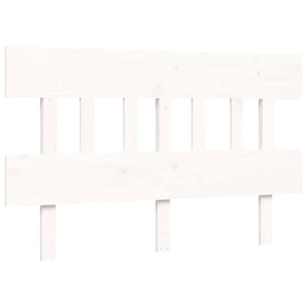 The Living Store sengeramme med sengegavl 140x200 cm massivt træ hvid - Senge & sengeramme