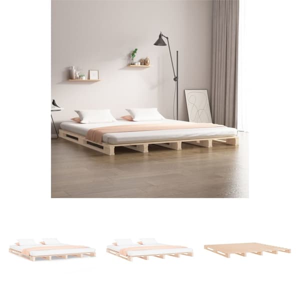 The Living Store palleseng 200x200 cm massivt fyrretræ - Senge & sengeramme