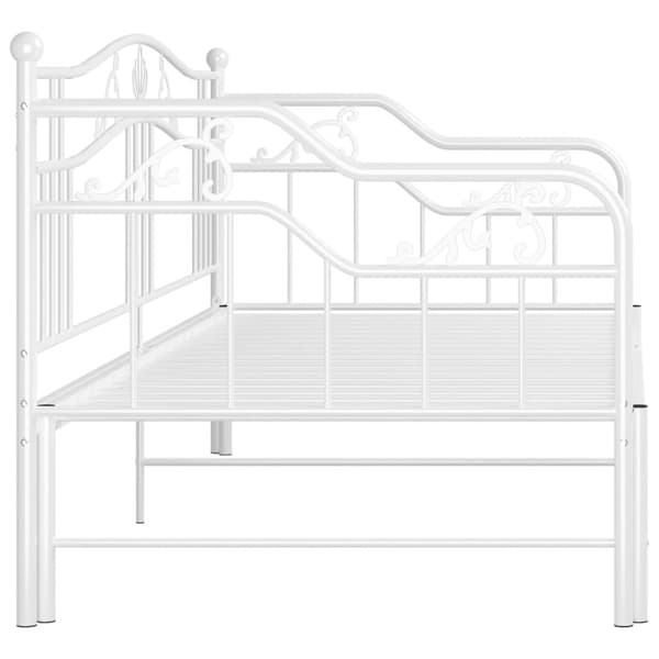The Living Store Utdragbar sängram bäddsoffa vit metall 90x200 cm -  Sängar & sängramar