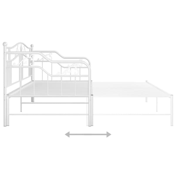 The Living Store Utdragbar sängram bäddsoffa vit metall 90x200 cm -  Sängar & sängramar