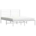 Miniatyrbillede 5 af 11: The Living Store sengeramme med sengegavl 120x190 cm metal hvid -  Senge & sengeramme