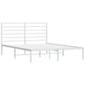 Miniatyrbillede 6 af 11: The Living Store sengeramme med sengegavl 120x190 cm metal hvid -  Senge & sengeramme