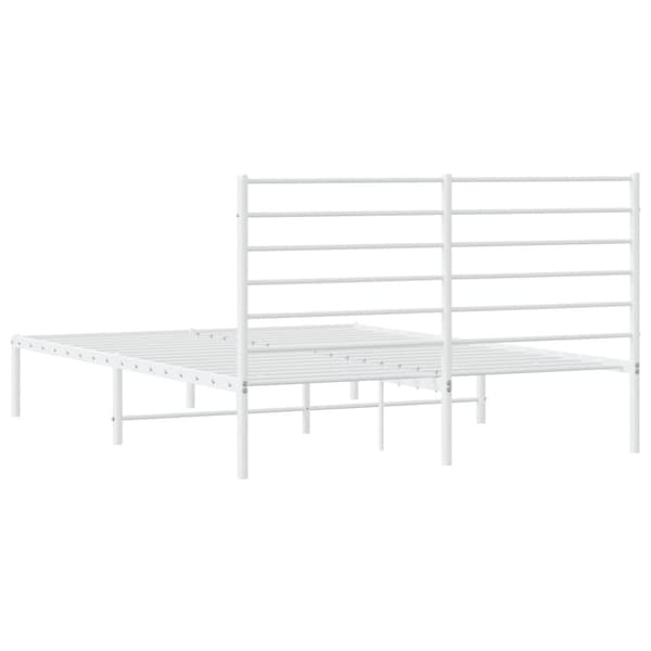The Living Store sengeramme med sengegavl 120x190 cm metal hvid - Senge & sengeramme