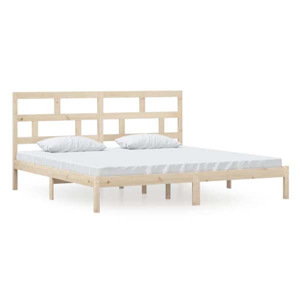 The Living Store sengeramme 200x200 cm massivt fyrretræ - Senge & sengeramme