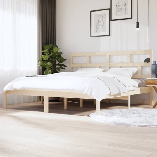 The Living Store sengeramme 200x200 cm massivt fyrretræ - Senge & sengeramme