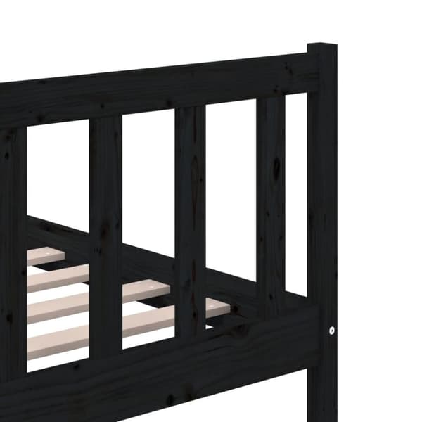 The Living Store sengeramme 200x200 cm massivt træ sort - Senge & sengeramme
