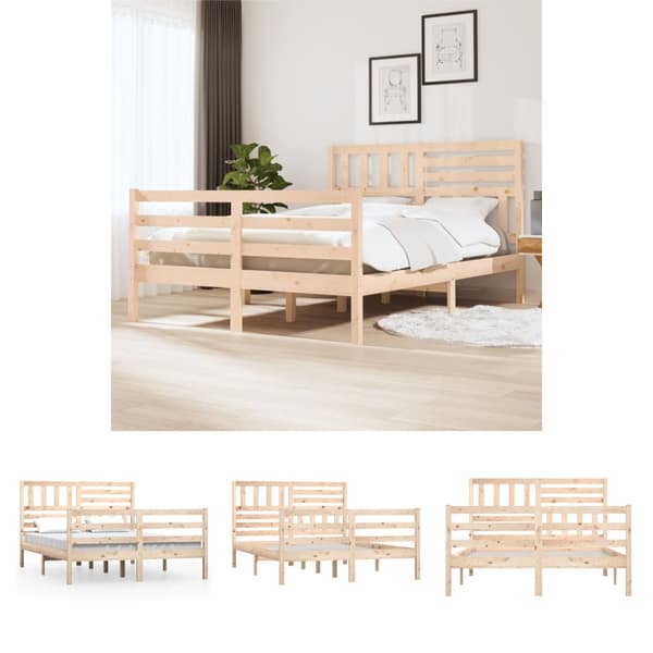 The Living Store sengeramme 120x190 cm Small Double massivt træ - Senge & sengeramme