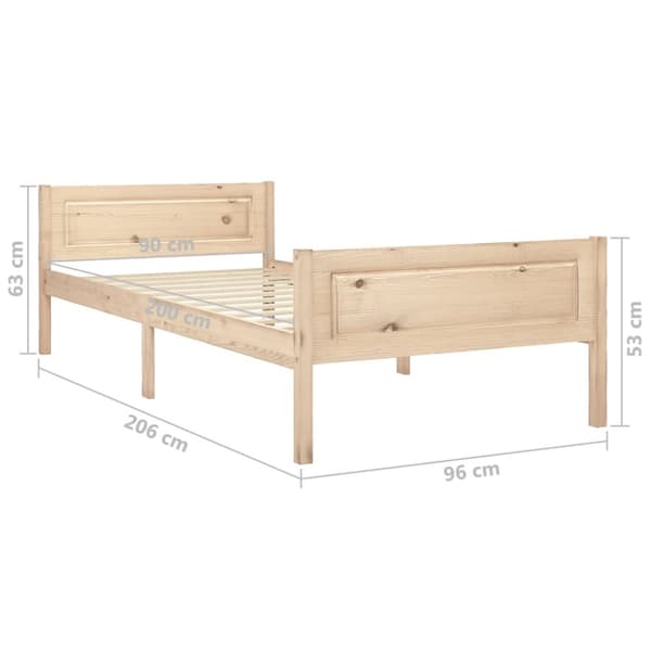 The Living Store sengestel 90x200 cm massivt fyrretræ - Senge & sengeramme