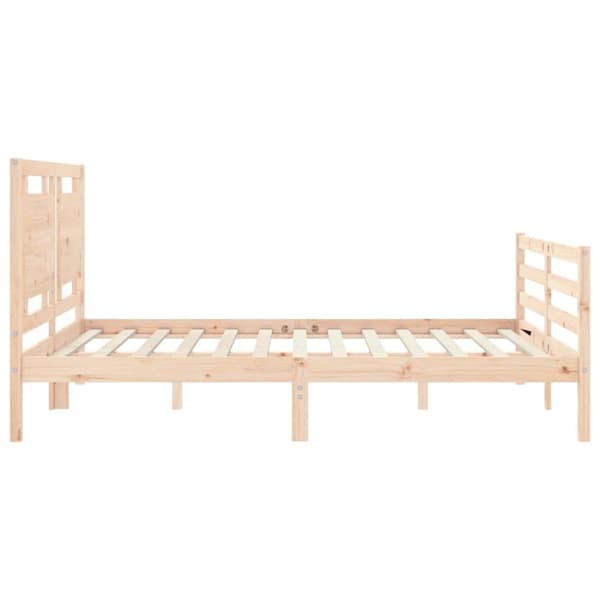 The Living Store sengeramme med sengegavl 160x200 cm massivt træ -  Senge & sengeramme