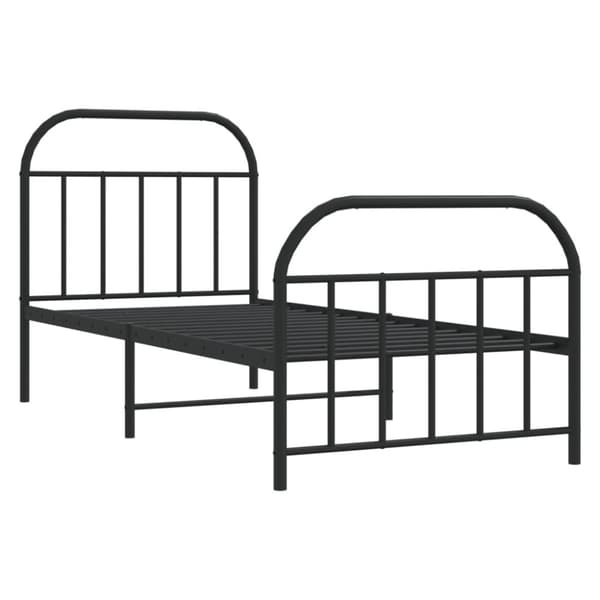 The Living Store sengeramme med sengegavl og fodgærde 90x190 cm metal sort -  Senge & sengeramme