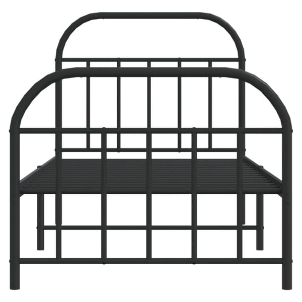 The Living Store sengeramme med sengegavl og fodgærde 90x190 cm metal sort -  Senge & sengeramme