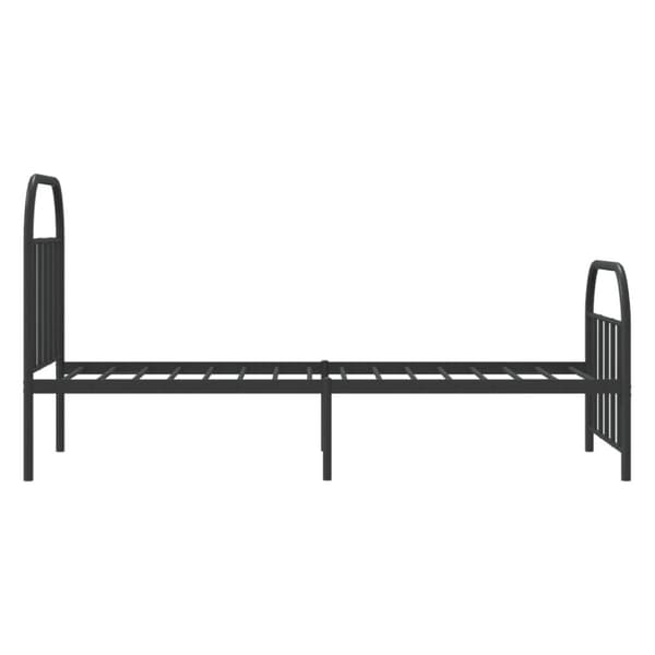 The Living Store sengeramme med sengegavl og fodgærde 90x190 cm metal sort -  Senge & sengeramme