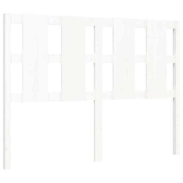 The Living Store sengeramme med sengegavl Small Double massivt træ hvid -  Senge & sengeramme