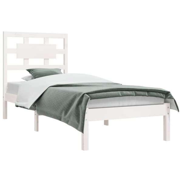 The Living Store sengeramme 100x200 cm massivt fyrretræ hvid -  Senge & sengeramme