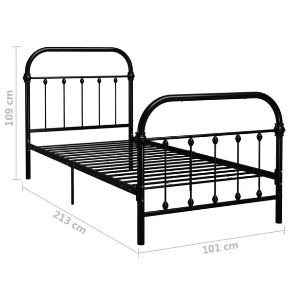 The Living Store sengestel 90x200 cm metal sort -  Senge & sengeramme