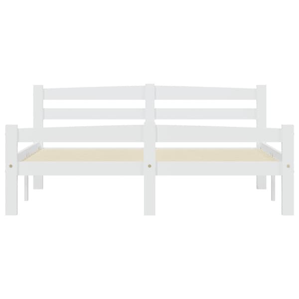 The Living Store sengestel 120x200 cm massivt fyrretræ hvid -  Senge & sengeramme