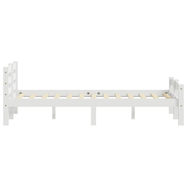 The Living Store sengestel 120x200 cm massivt fyrretræ hvid -  Senge & sengeramme