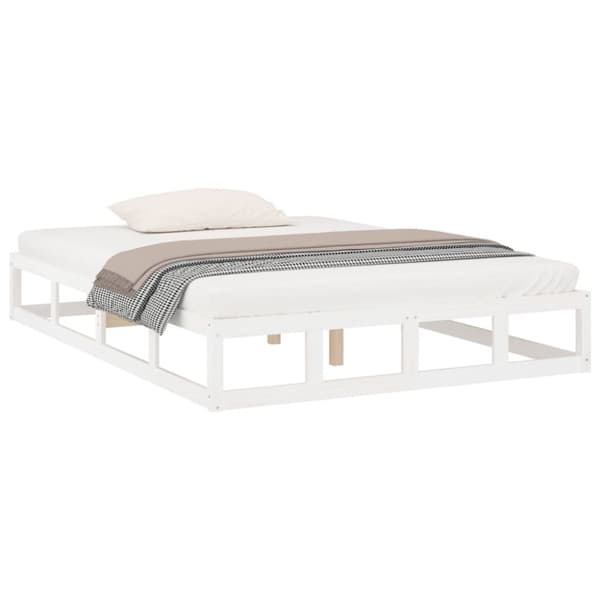 The Living Store sengeramme 160x200 cm massivt træ hvid - Senge & sengeramme