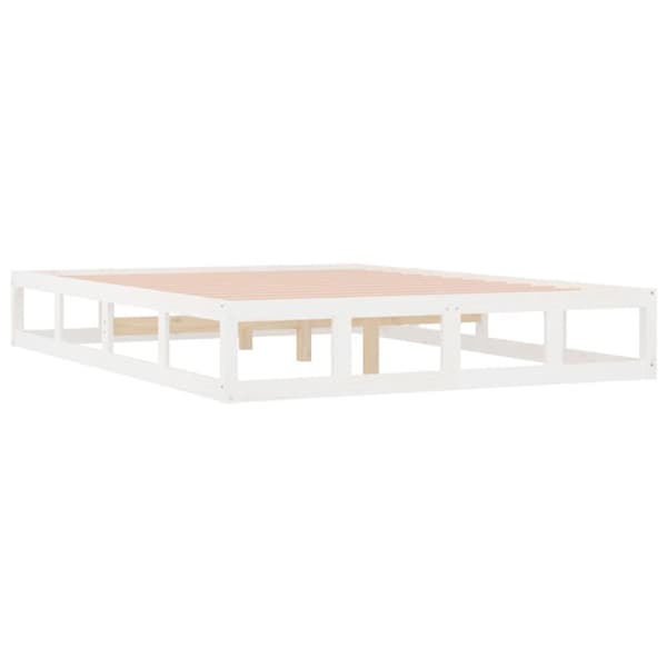 The Living Store sengeramme 160x200 cm massivt træ hvid - Senge & sengeramme