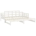 Miniatyrbillede 10 af 11: The Living Store daybed med udtræk 2x(80x200) cm massivt fyrretræ hvid -  Senge & sengeramme