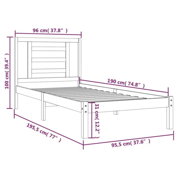 The Living Store Sängram massiv furu 90x190 cm - Sängar & sängramar