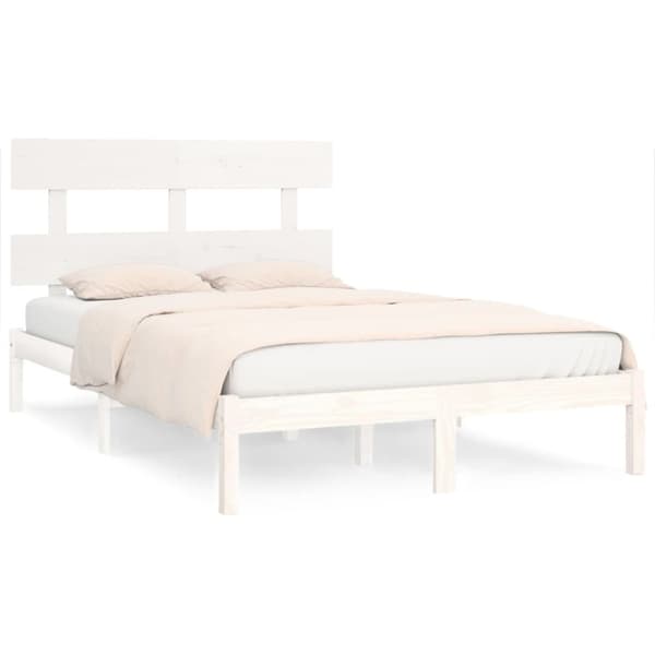 The Living Store sengeramme 200x200 cm massivt træ hvid - Senge & sengeramme