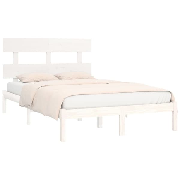 The Living Store sengeramme 200x200 cm massivt træ hvid - Senge & sengeramme