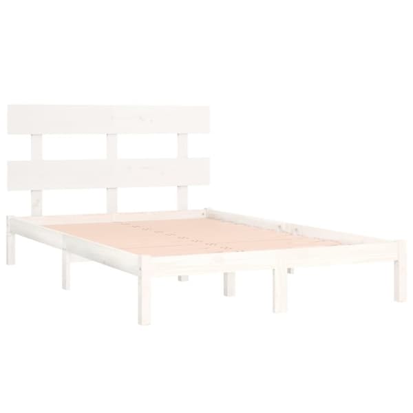 The Living Store sengeramme 200x200 cm massivt træ hvid - Senge & sengeramme