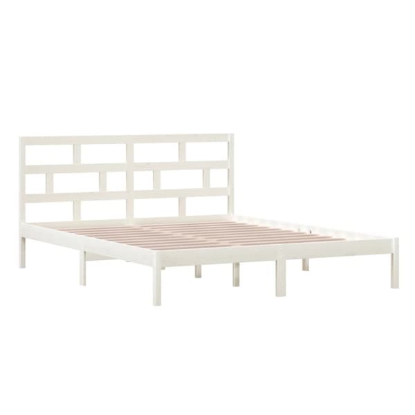 The Living Store Sängram vit massiv furu 160x200 cm -  Sängar & sängramar