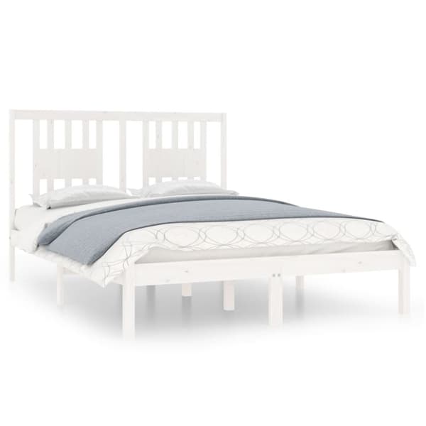 The Living Store sengeramme 120x190 cm Small Double massivt træ hvid -  Senge & sengeramme