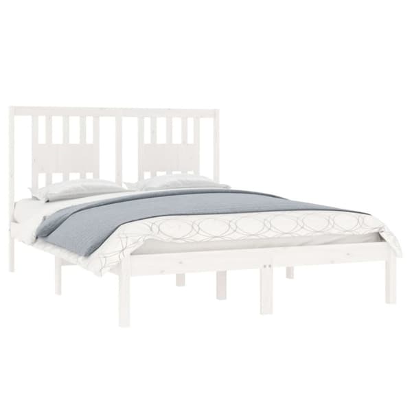The Living Store sengeramme 120x190 cm Small Double massivt træ hvid -  Senge & sengeramme