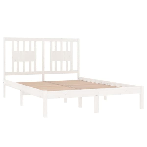 The Living Store sengeramme 120x190 cm Small Double massivt træ hvid -  Senge & sengeramme