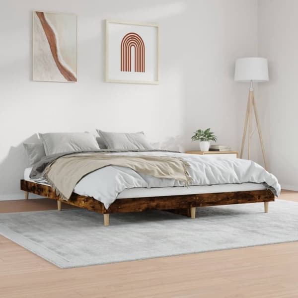 The Living Store sengestel 140x200 cm konstrueret træ røget eg - Senge & sengeramme