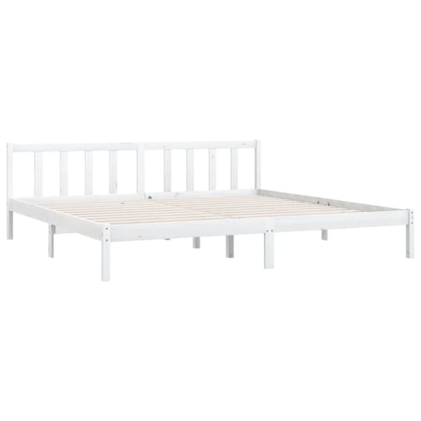 The Living Store sengeramme 180x200 cm Super King massivt fyrretræ hvid - Senge & sengeramme