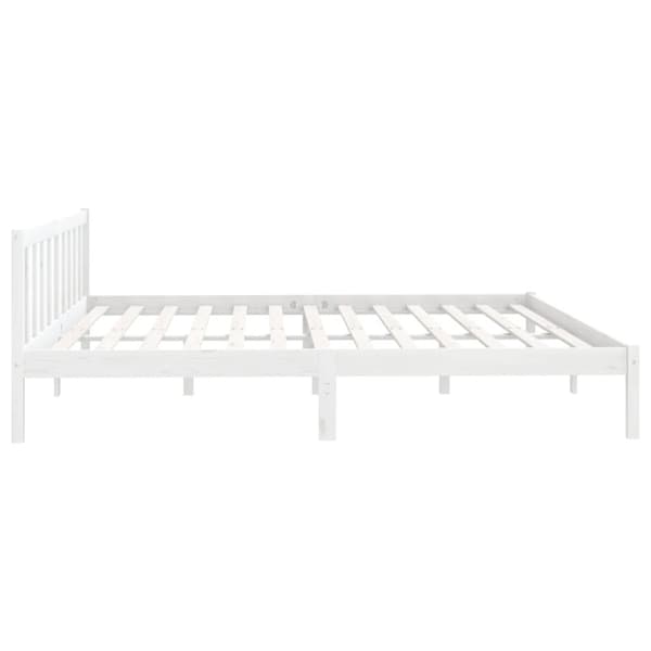 The Living Store sengeramme 180x200 cm Super King massivt fyrretræ hvid -  Senge & sengeramme