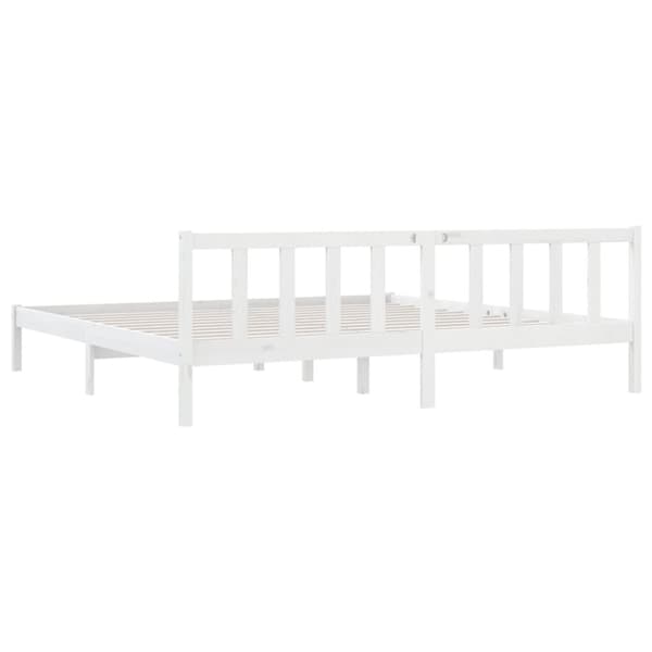 The Living Store sengeramme 180x200 cm Super King massivt fyrretræ hvid - Senge & sengeramme