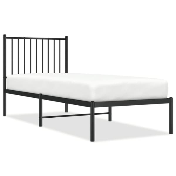 The Living Store sengeramme med sengegavl 75x190 cm metal sort - Senge & sengeramme